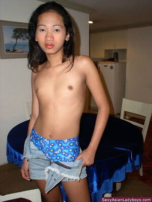 asian ladyboy boner - 18 year old ladyboy flashing her neat boner and her very tight butt hole