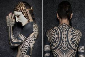 Full Body Tribal Tattoo Porn - Woman gets a full body tattoo