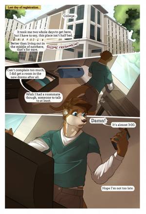 Anthro School Porn - e621 2017 anthro backpack cellphone clothed clothing college comic dialogue  digital_media_(artwork) dorm fasttrack37d