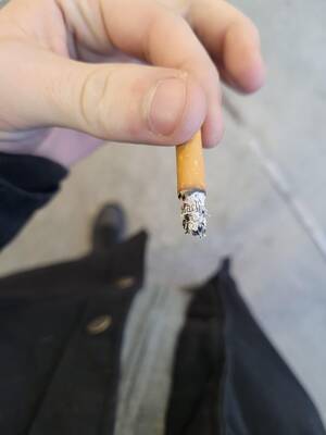 cigarette after - You can see the logo on my cigarette after I smoked through it :  r/mildlyinteresting