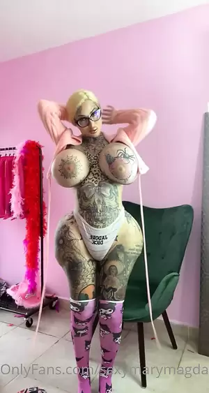 Fake Tits Tattoo Porn - Solo tattoo stripper big fake boobs tease | xHamster