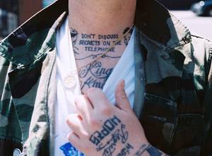 Barcode Slave Tattoo Porn - Lettering Tattoos on Neck and Hand