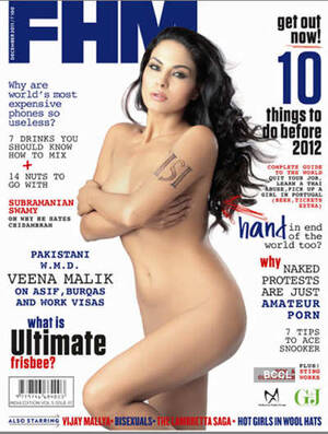 fhm indian model nude - Veena Malik naked on the cover of FHM magazine