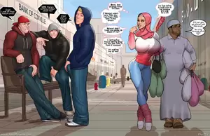 Muslim Hijab Porn Cartoons - Hentai Muslim Hijab Pussy comic xxx gagbang with Arab slut mom