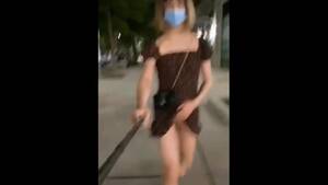 asian ts ladyboy skirt public - Ladyboy walking the street with her cock outside for some fresh air - Free  Porn Videos - YouPorn