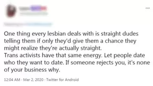 Forced Into Lesbian Captions - The lesbians who feel pressured to have sex and relationships with trans  women