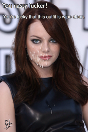 Emma Stone Porn Captions - d-y-l-d-o-m: Emma stone, celeb fake caption â€œEmma is not happy with you.  When she asked you to cum on her face, she meant on her face, not on her  dress, luckily for