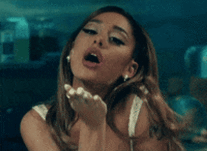 Ariana Grande Bubble Porn - Ariana Grande Blowing GIF | GIFDB.com