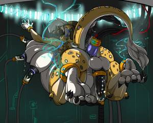 alien cock milking toons - e621 5:4 6_toes alien ambiguous_penetration anarch anthro balls bdsm  black_nipples black_penis black_tongue bondage bound