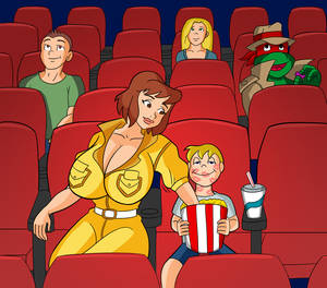 fish movie hentai - April O'Neil at the Movies by Glassfish