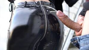 latex panties jizz - My friend's wife with perfect ass in latex pants get cum covered - xcavy.com