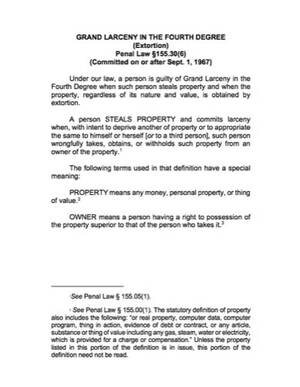 Blackmail Punishment Porn - Grand Larceny by Extortion: PL 155.30(6) and 155.40(2) | New York Criminal  Defense Lawyers
