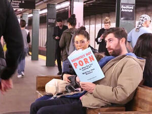 Definitely Not Porn - Check out the how the public react to guy reading naughty fake books on the  train