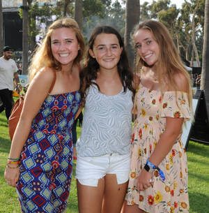 Girl Rams Track Team Porn - Coco, Maile and Izzy of Dana Point pose for a photo during Ohana Fest at