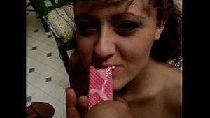 asian cum donut - cum on food - pink wafer