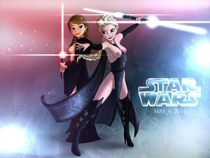 Blue Star Wars Sexy Chicks - Elsa and Anna cosplaying Star wars characters in sexy way â€“ Frozen Anna Porn