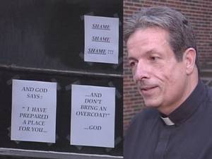 Irish Porn Pittsburgh - The Rev. David Dzermejko posted these signs on a church building in  Charleroi after someone