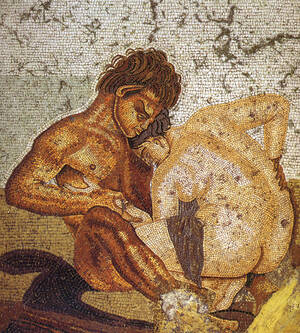 Ancient Roman Sexart - Ancient Romans were very fond of decorating the walls of their brothels  with erotic art, though it is not universally agreed upon whether the  frescoes were to arouse the customers or were