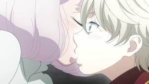 Kissing Anime - ... kisses Slaine on the lips, ...