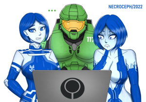 Halo Cortana Porn Animated - I always wondered what are Chief and Cortana's reaction the new Halo  Series, so I decided to draw how they would really feel about it. (Starring  guest star, the Weapon!) : r/halo