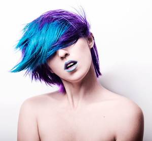 Emo Hair Porn - Blue and purple cropped #hair #bright #dyed