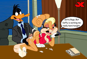 Looney Toons Porn - e621 anthro breasts clothing cum cum_on_back cumshot daffy_duck desk duo  ejaculation erection female from_behind_position hair humanoid_penis