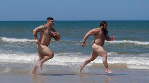 naked carter beach house - Naked Football Players at the Beach - Gay Porn - The Guy Site