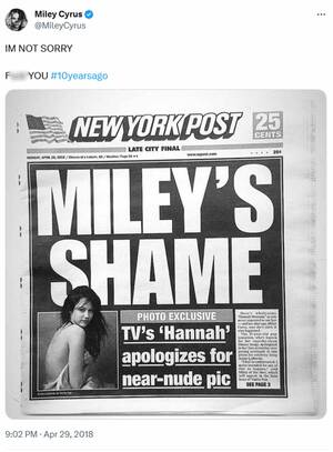 Miley Cyrus Celebrity Porn Tabloid - Miley Cyrus Reflects on Topless Vanity Fair Cover, 15 Years Later
