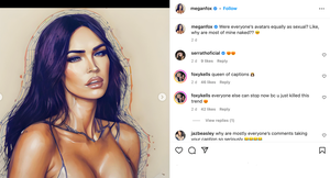 Megan Fox Porn Captions - Megan Fox questions why most of her AI selfies are 'naked'