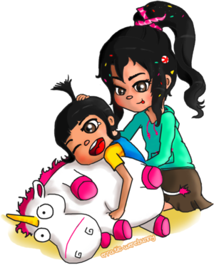 Girls From Despicable Me Porn - Agnes Vanellope By Erratic-werebunny - Agnes From Despicable Me Porn -  (900x842) Png Clipart Download