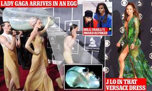 Lady Gaga Anal Porn - Most shocking Grammys moments ever - the Jennifer Lopez dress and Lady Gaga  | Daily Mail Online