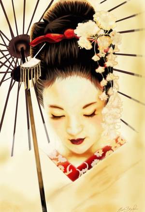 beautiful japanese geisha mai - Geisha by Nar Amarth geisha by nar amarth fan art digital art painting  airbrushing movies