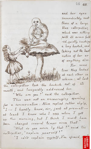 Caterpillar Alice In Wonderland Porn - Alice's Adventures in Wonderland- This is the original manuscript of the  book, handwritten and