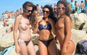 beach group tits - group of beach chicks flashing tits during the first warm days | sexy porno  Girlfriends