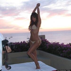 cum on nude beach - Kim Kardashian Poses In A Bikini To Prove She Has Not Been Airbrushed  (PICTURES) | HuffPost UK News