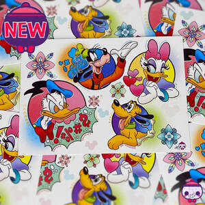 daisy duck cartoon porn flash - 90s Disney Style Tattoo Flash Sheet A5 Print - Etsy