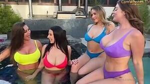 lesbian pool foursome - Foursome lesbian in pool