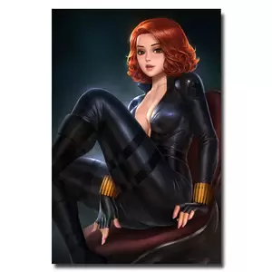 Cartoon Porn Superhero Hot Babe - Black Widow Superhero Cartoon Poster Sex Hot Girl Manga Wall Art Picture  Print | eBay