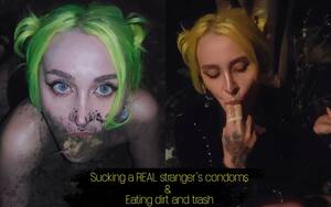 Extreme Anal Porn Trash - Sucking a real stranger's condoms eating trash and dirt. My absolutely  extreme night walk. by Forest whore | Faphouse