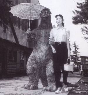 godzilla black porn - Haruo Nakajima and Momoko KÃ´chi on the set of Godzilla (Gojira), 1954 (via  This Is Not Porn)