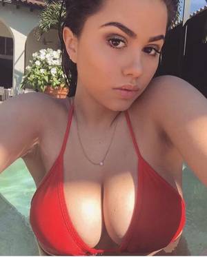 awesome mexican tits - Hottest Mexican Teen with Big Amazing Boobs take a Selfie in Pool. Sexy Red  Top