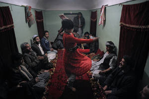 Afghanistan Boy Sex Nude - A young male Afghan sex slave dances for onlookers. Photo by Martin von  Krogh.