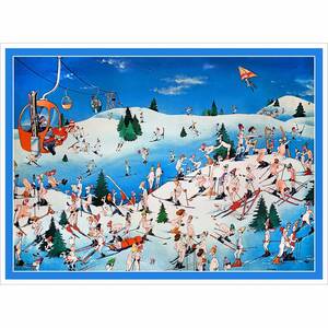 naked american cartoons - Nude Resort Funny Vintage Ski Poster (2 Sizes)
