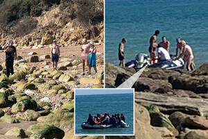 naturist beach sports - Boat full of migrants lands on nudist beach - and naked sunbathers offer  them hot drinks | The US Sun