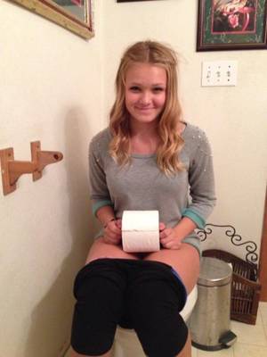 girls peeing on toilet - 