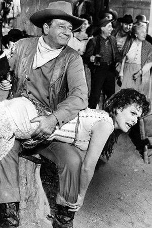 birthday spanking movies - John Wayne Spanking Maureen O'Hara Classic Image Mclintoc.
