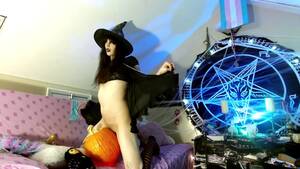 halloween transvestite porn - Magical Transgender Witch Girl Puts her Wand in a Pumpkin - Halloween  Special - Pornhub.com