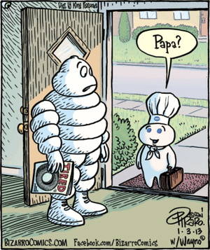 Doughboy Porn - That would be the young Poppin' Fresh, the Pillsbury Doughboy, claiming the  equally white and puffy Michelin Man as his progenitor.