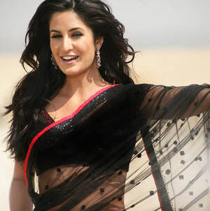 bollywood katrina kaif pussy - Katrina stunning Black Sari in Singh is King! | Zeenat Style