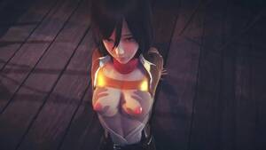aot hentai tit fuck - Attack on Titan] Busty teen Mikasa fucks hard in POV cartoon scene
